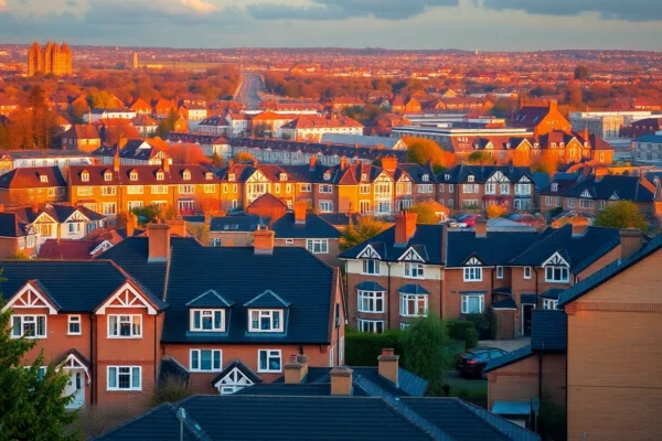 UK House Prices are rising as modern homes fill a vibrant cityscape improving affordability in