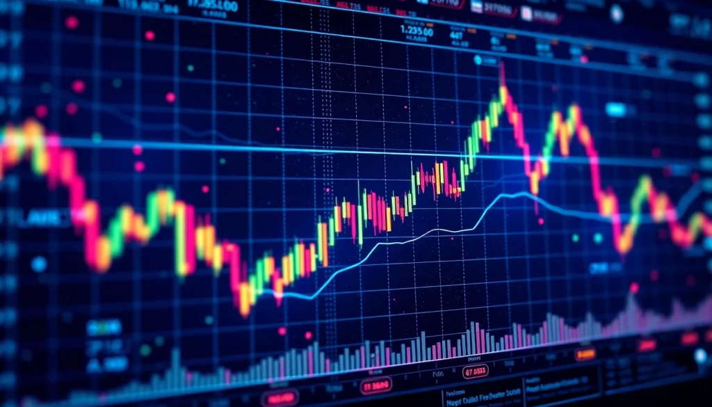 High-tech aicoin market analysis with dynamic charts and data visualization for investors and