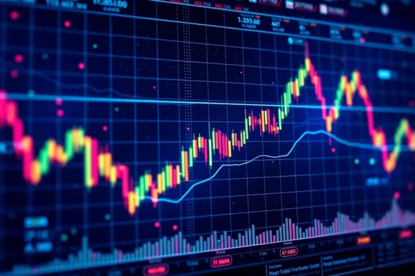 High-tech aicoin market analysis with dynamic charts and data visualization for investors and